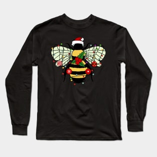 Bee Christmas Tree Xmas Lights Funny Bee Lover Christmas Gift Long Sleeve T-Shirt